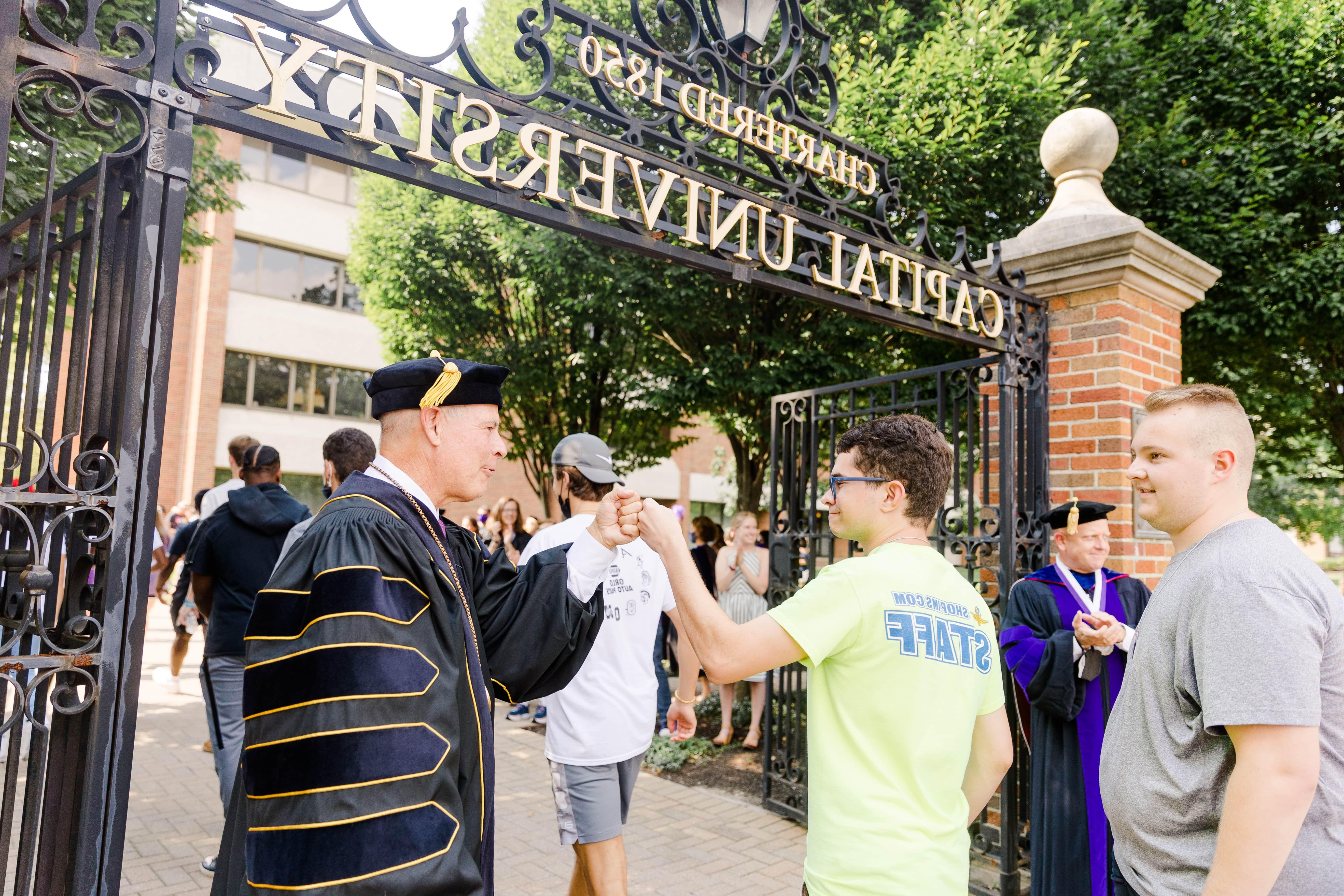 President Kaufman Welcoming Student